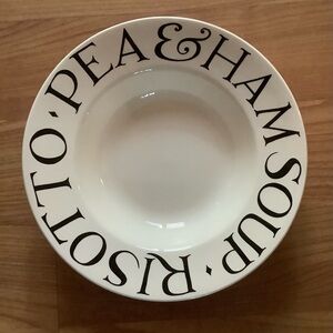 Emma Bridgewater Black Toast & Marmalade Soup Plate Bowl, Mint Condition